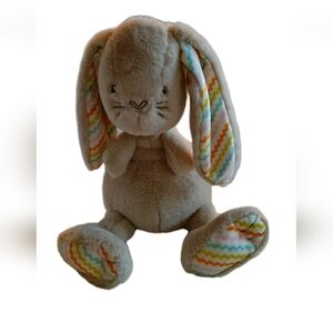 Gigglescape Easter Tan Plush Bunny Rabbit Super Soft 17" Embroidered Face